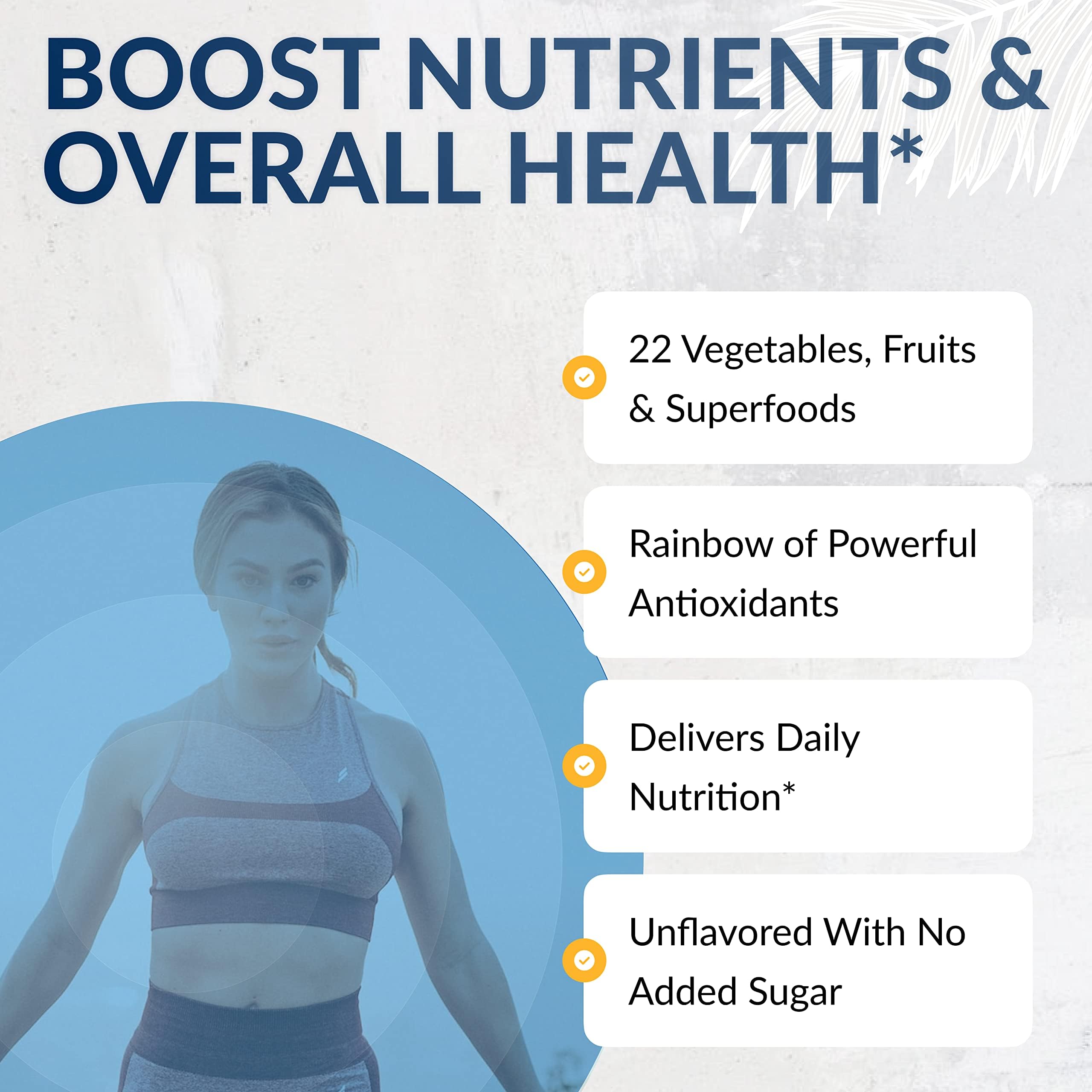 EquiLife Daily Fruit and Vegetable Blend jar closeup highlights organic sourcing.