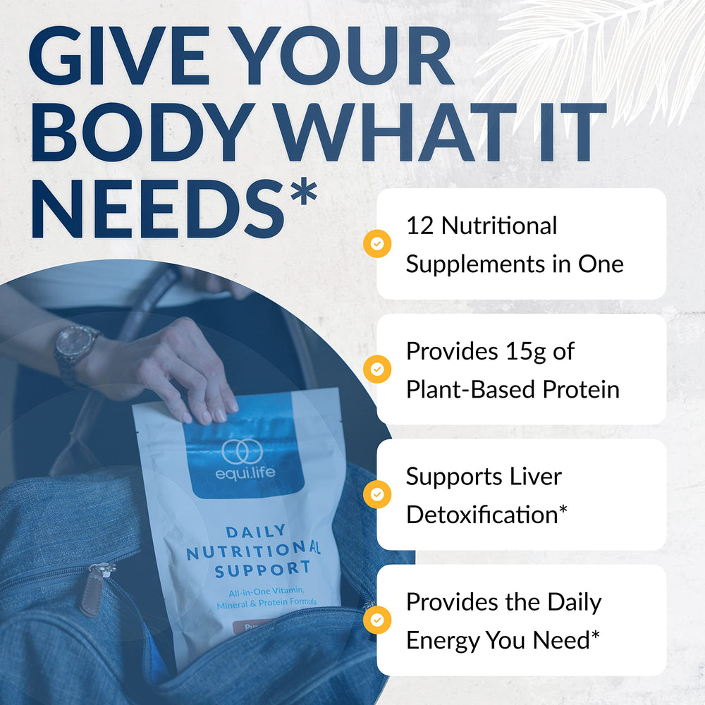 Equilife Daily Nutritional Support broccoli-derived Broccophane antioxidant boost.