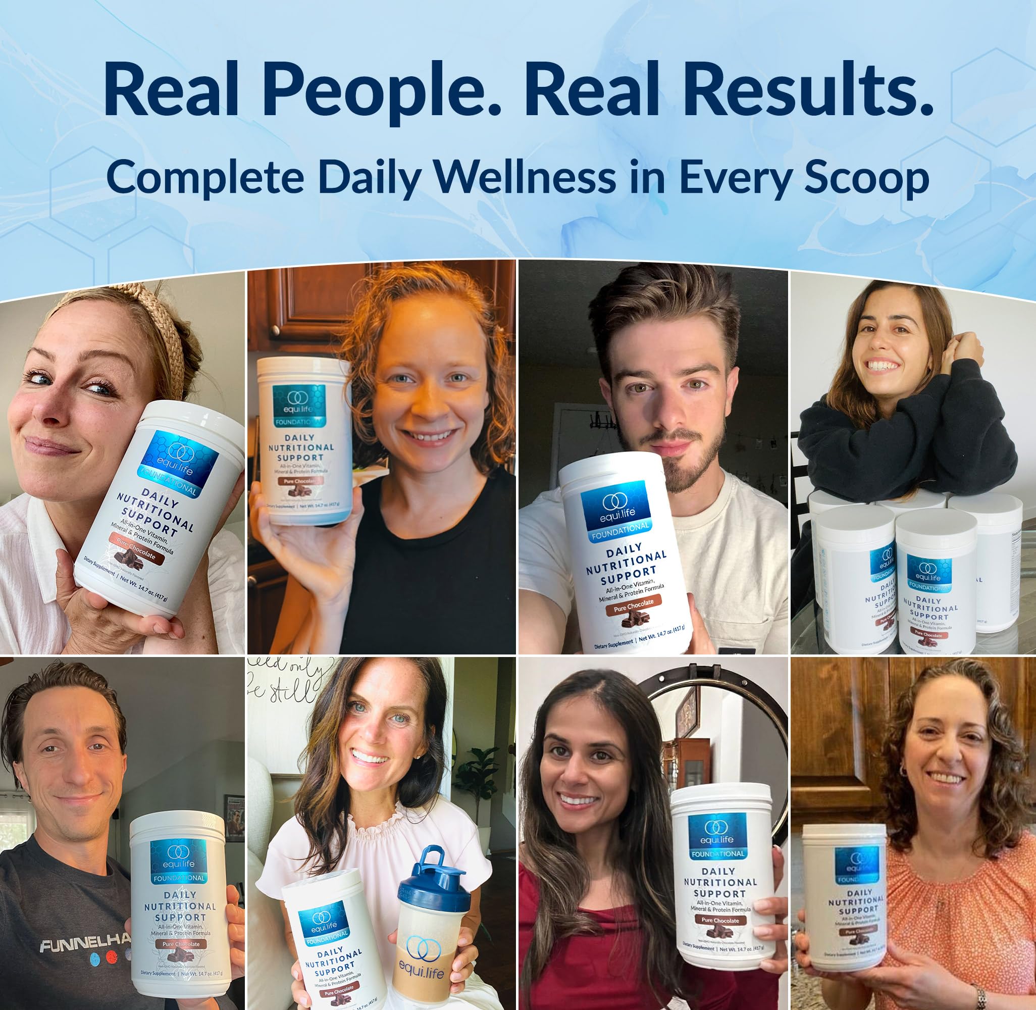 Equilife Daily Nutritional Support ingredients panel close-up for transparency.