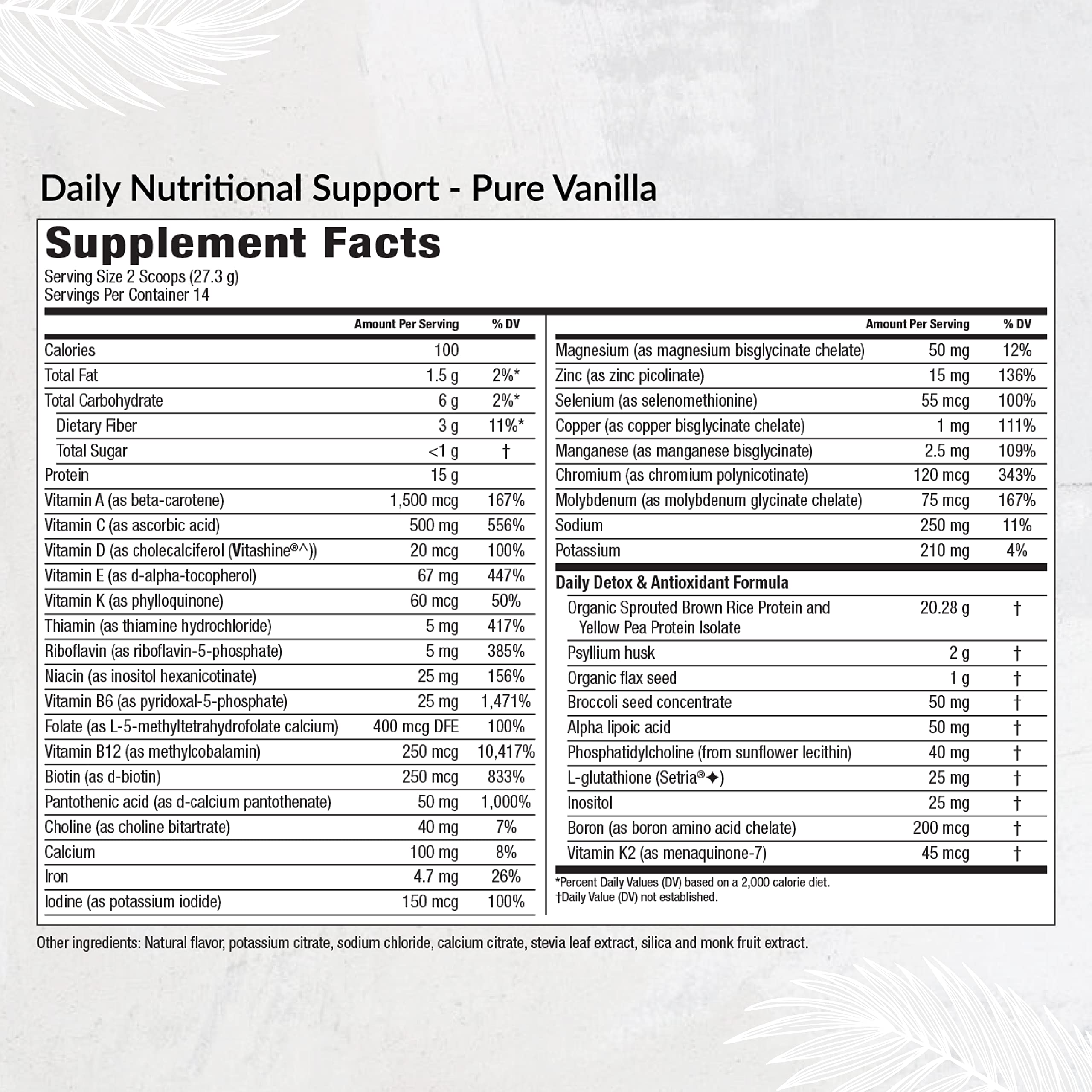 Equilife Daily Nutritional Support vanilla shake being poured, plant-based protein for energy on the go.