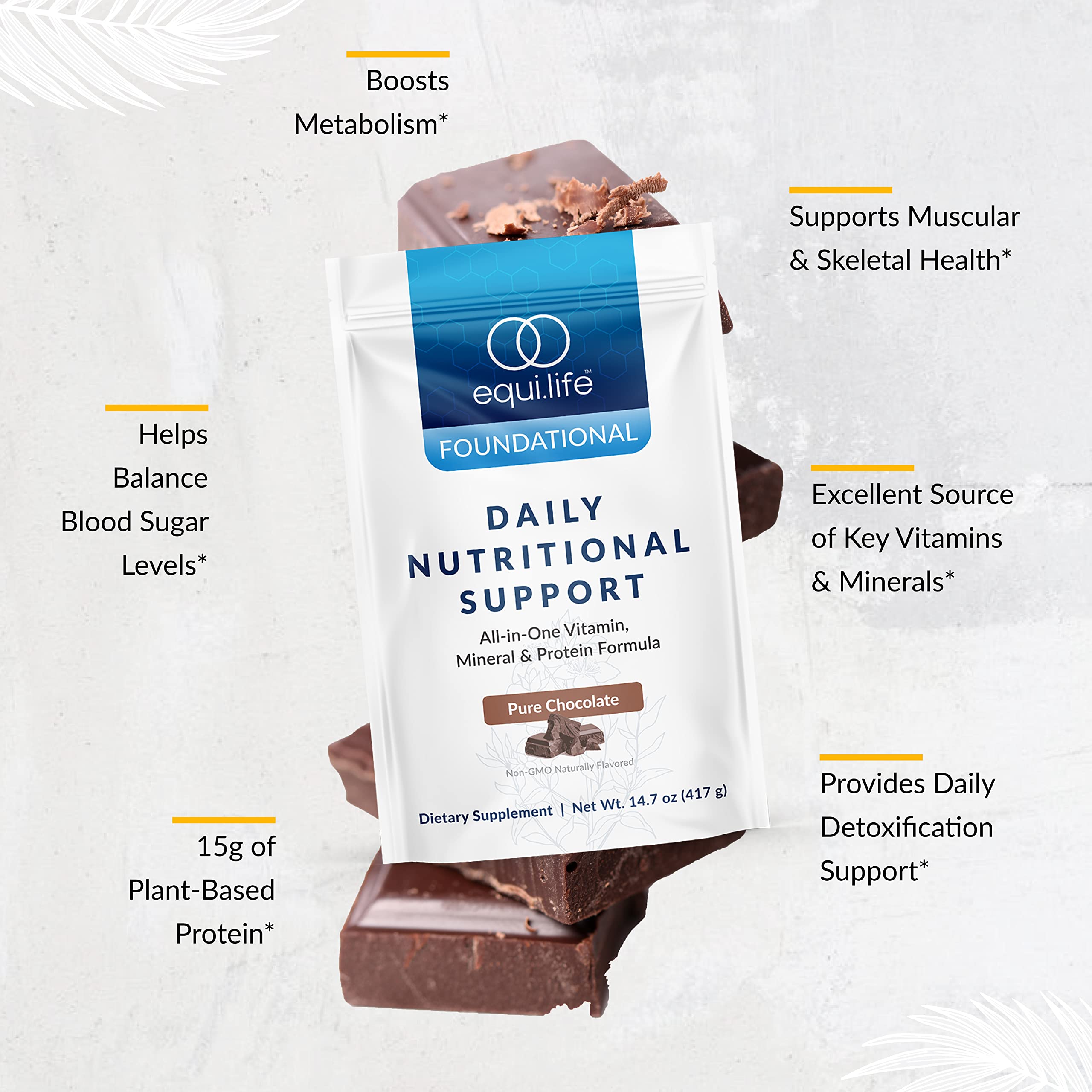 Equilife Daily Nutritional Support vegan pea protein shake fueling workouts.