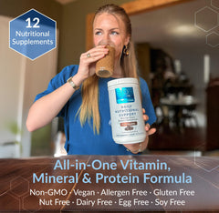 Equilife vitamin and mineral blend illustration highlights essential nutrients.