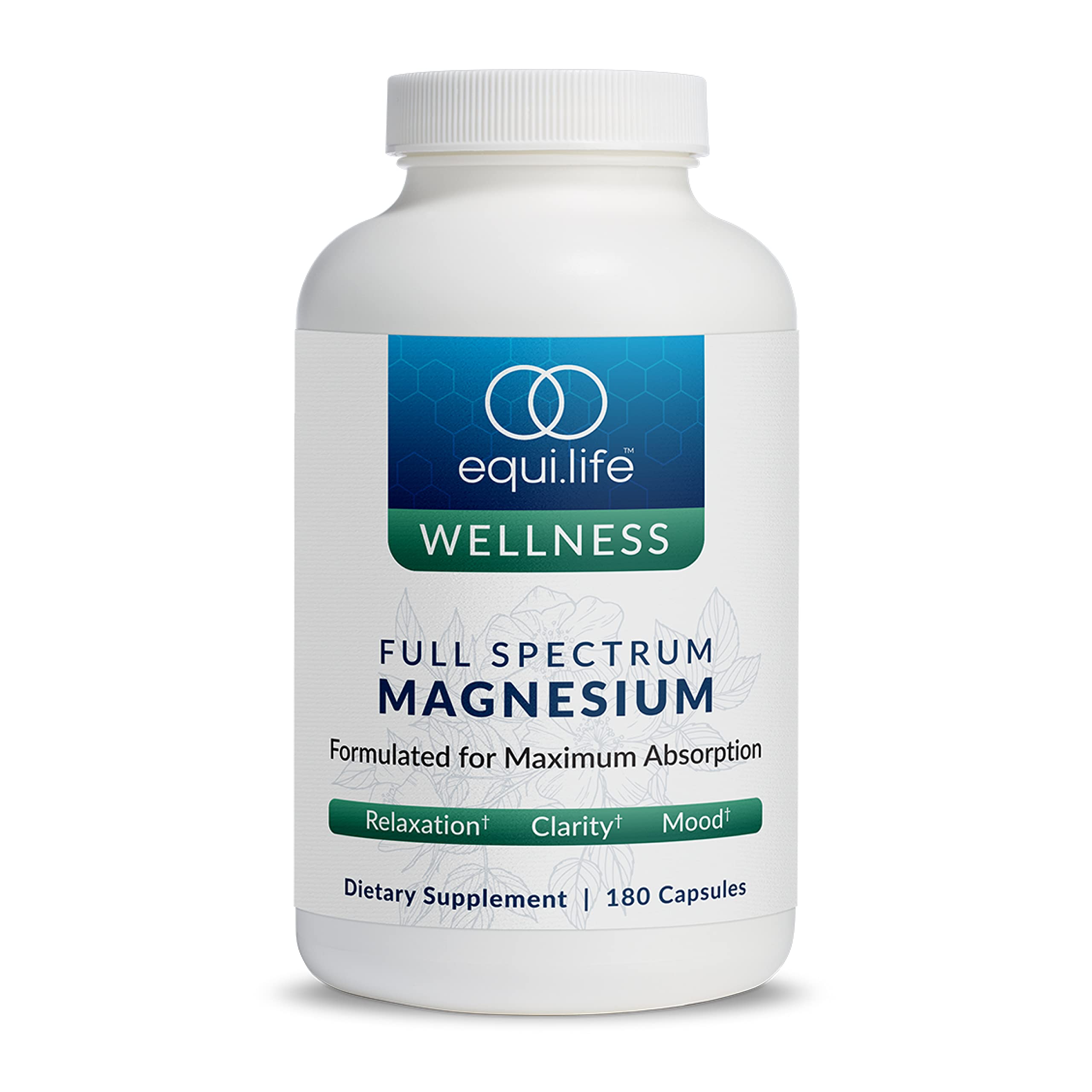 Equilife Full Spectrum Magnesium bottle with label showing daily wellness support