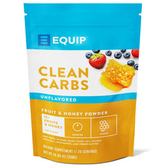 Equip Clean Carbs powder with fruit and honey, great for post-workout recovery and energy.