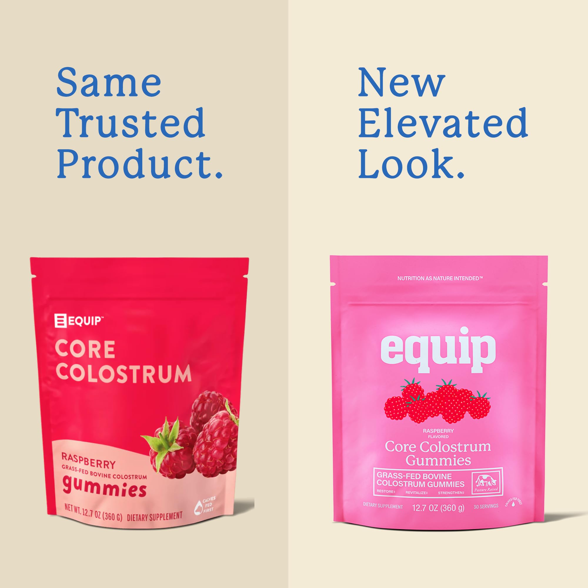 Equip Core Bovine Colostrum Gummies 1g serving highlighting convenient nutrition