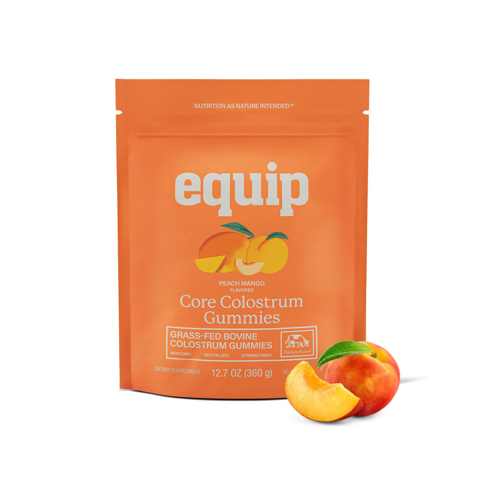 Equip Foods Core Bovine Colostrum Gummies jar-front for easy daily immune and gut support