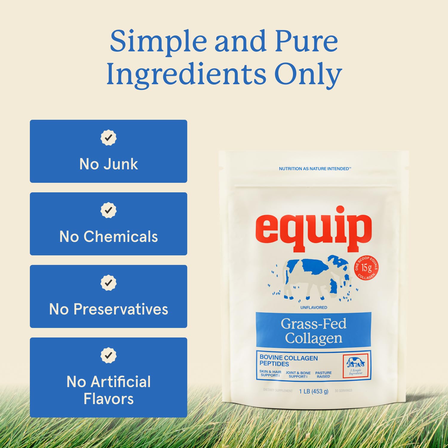 Equip Grass-Fed Collagen Powder shake mug for quick daily routine.