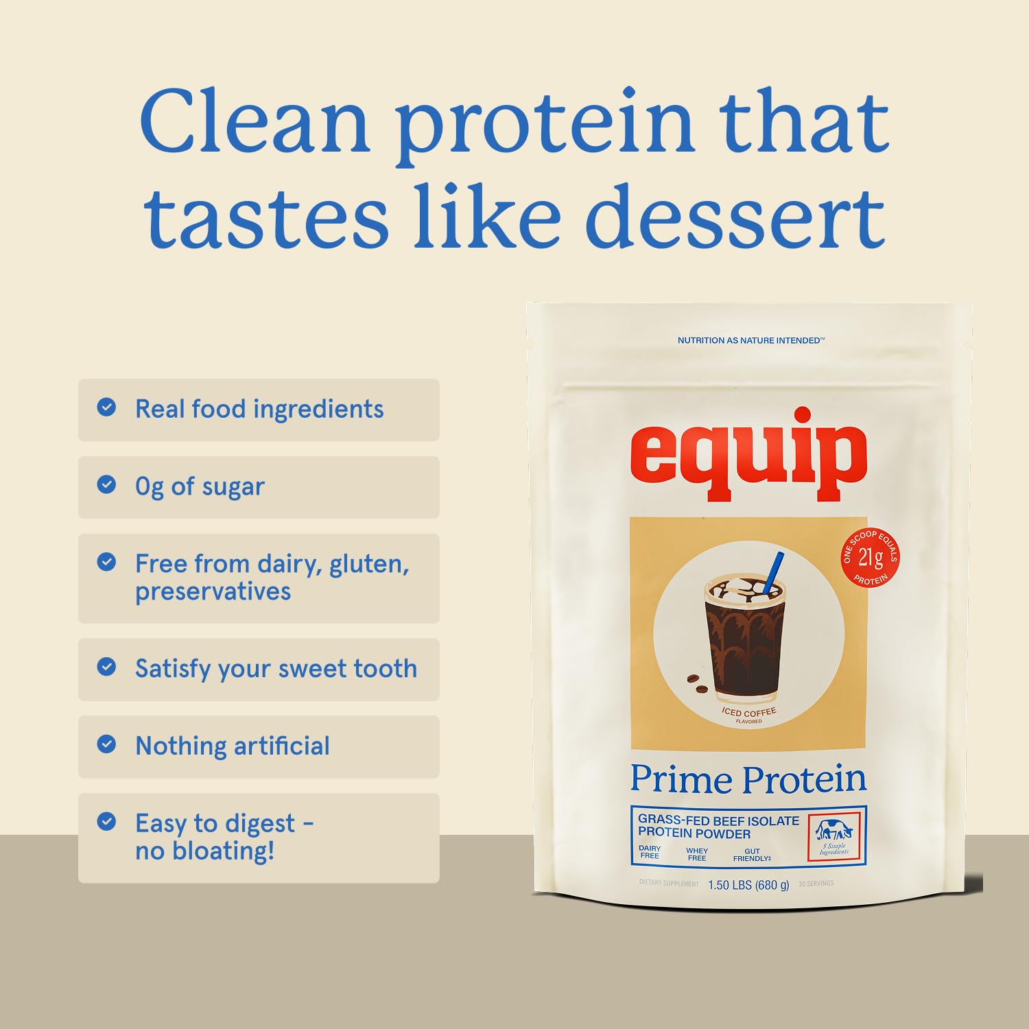 Equip Prime Protein smoothie being blended for a tasty post-workout drink.