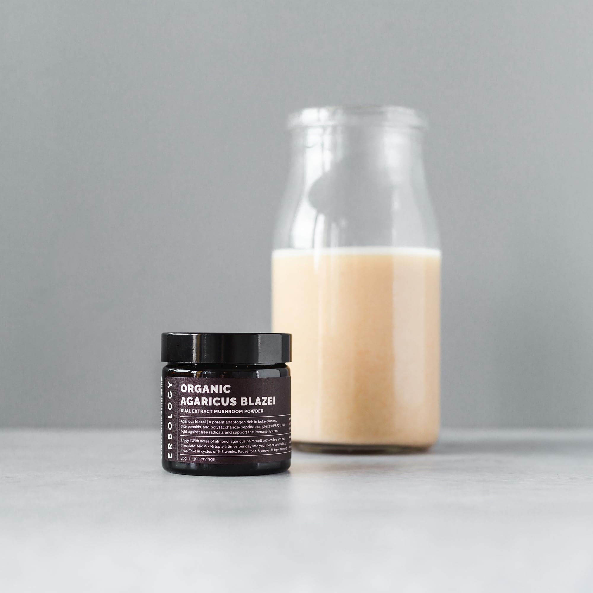 Erbology packaging; sustainably produced in Europe for clean nutrition.