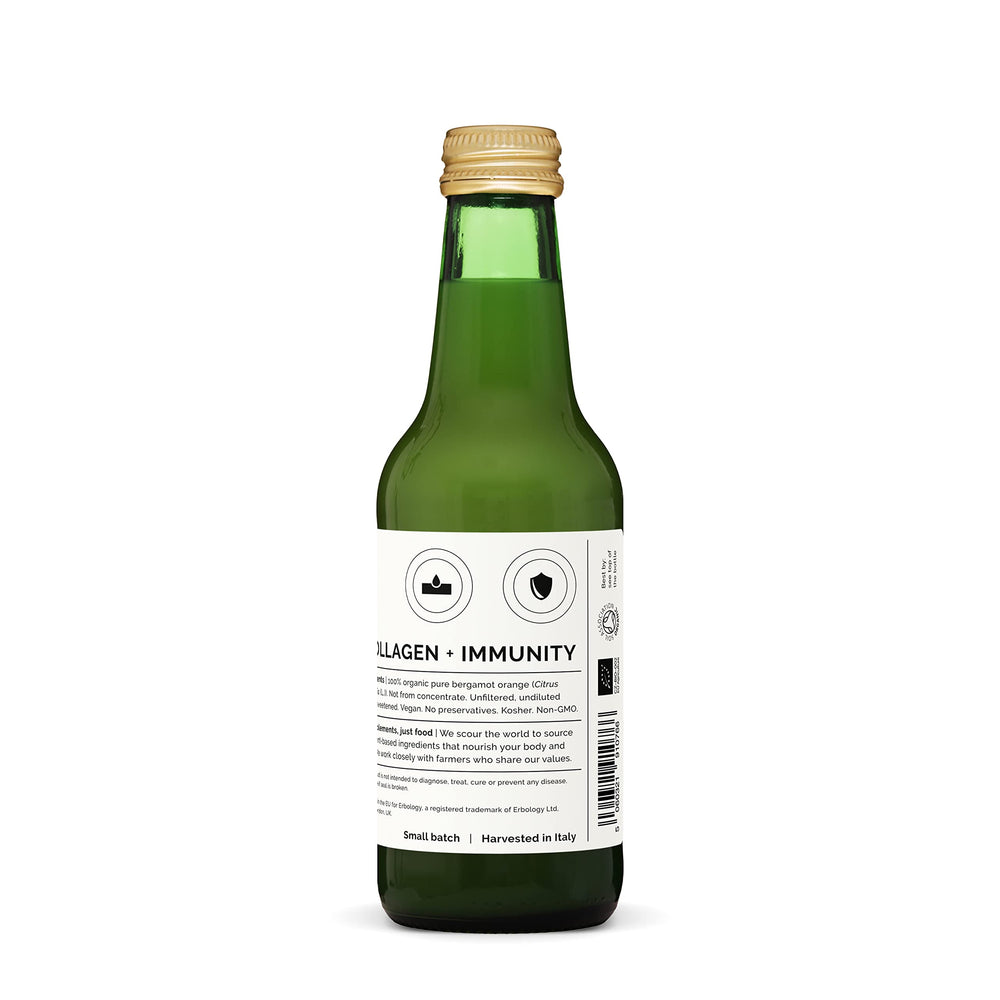 Erbology bergamot juice splash illustrating refreshing citrus flavor