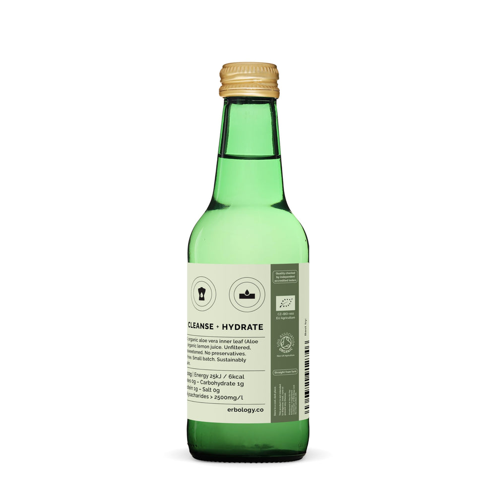 Erbology juice tasting note showing slight bitterness and refreshing finish.