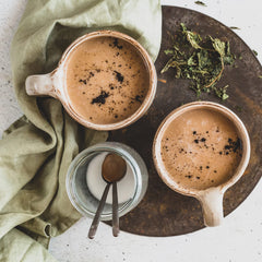 Erbology Chaga brew in a steaming cup for a cozy beverage