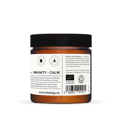 Erbology Chaga powder packaging label noting Finland origin and organic status