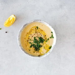 Erbology Shiitake powder stirred into chocolate drink for depth.