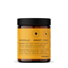 Erbology turmeric powder lab-tested label signaling quality and purity