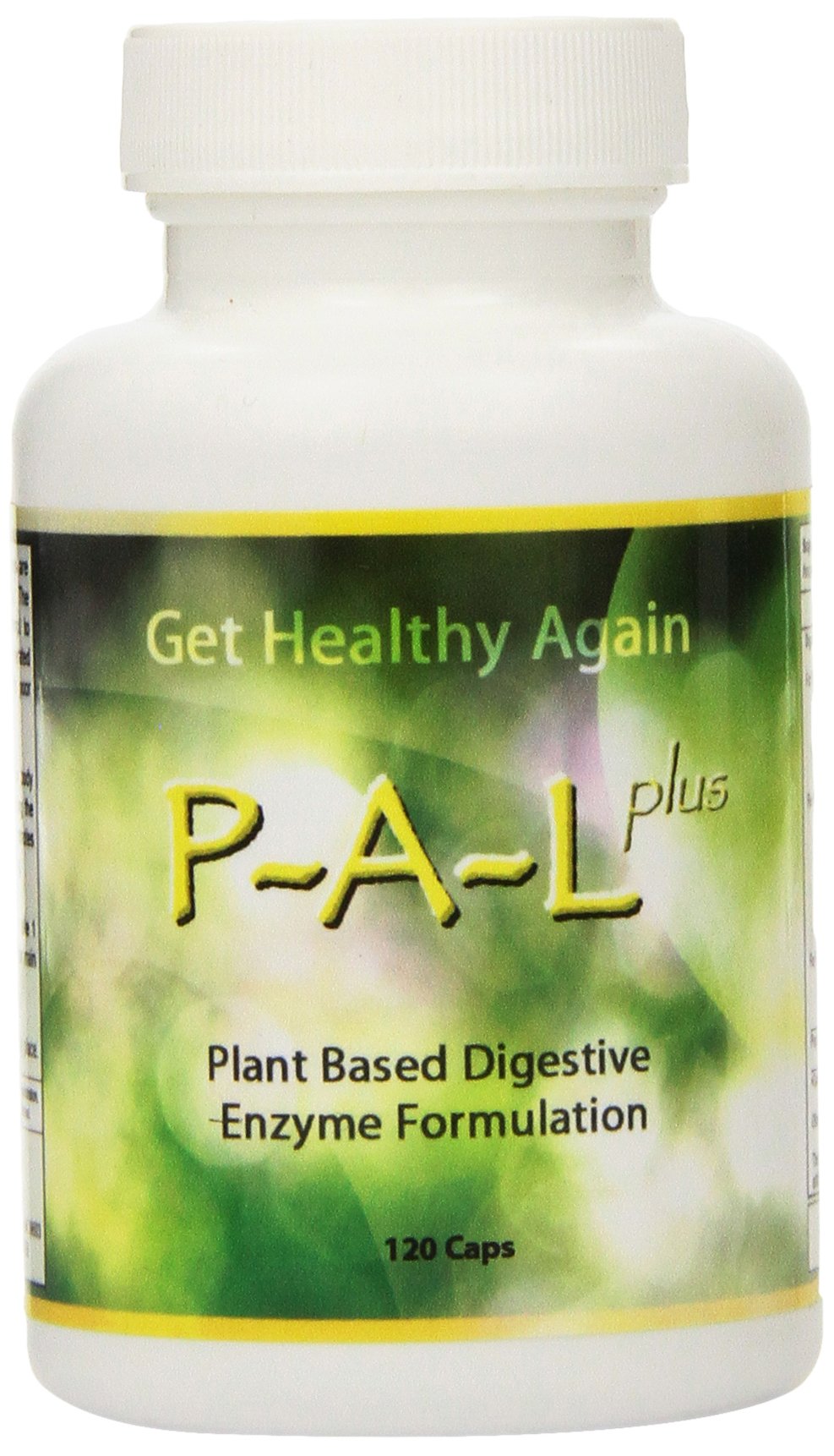 ERC Enzymes P-A-L Plus bottle showing plant-based digestive enzyme formula for daily meals