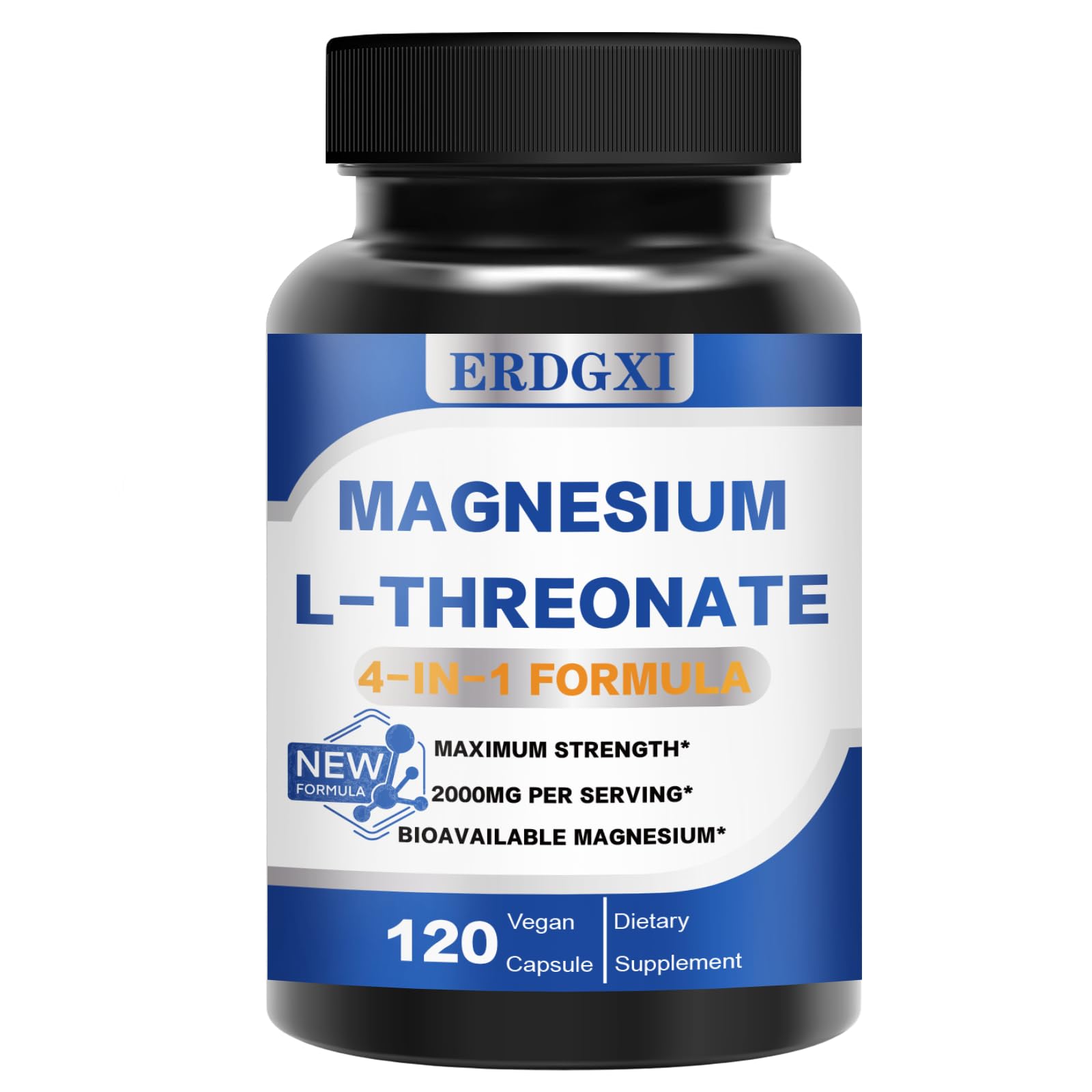 ERDGXI magnesium L-threonate bottle showing high absorption formula.
