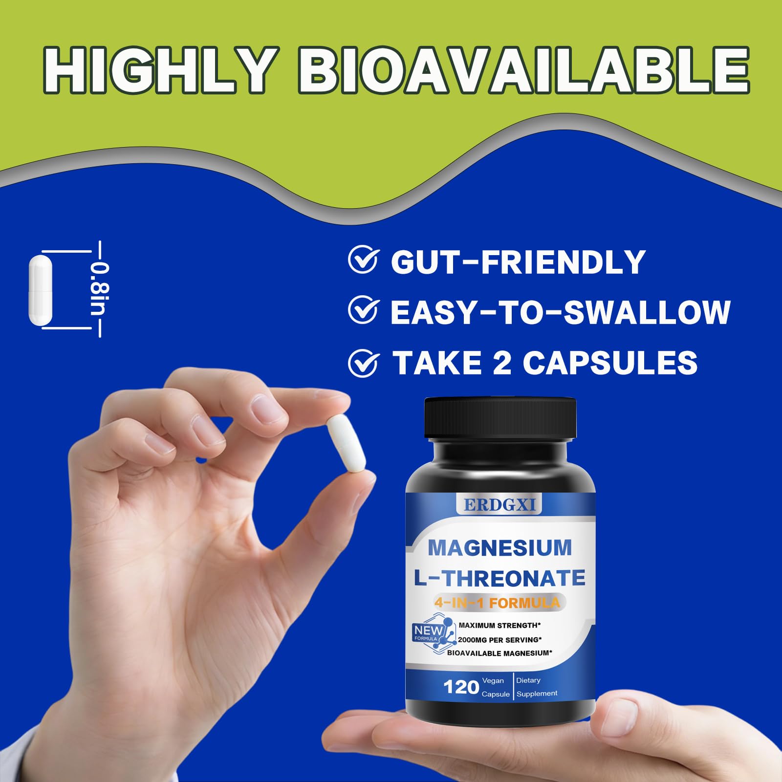 ERDGXI bottle close-up highlights non-GMO gluten-free ingredients.