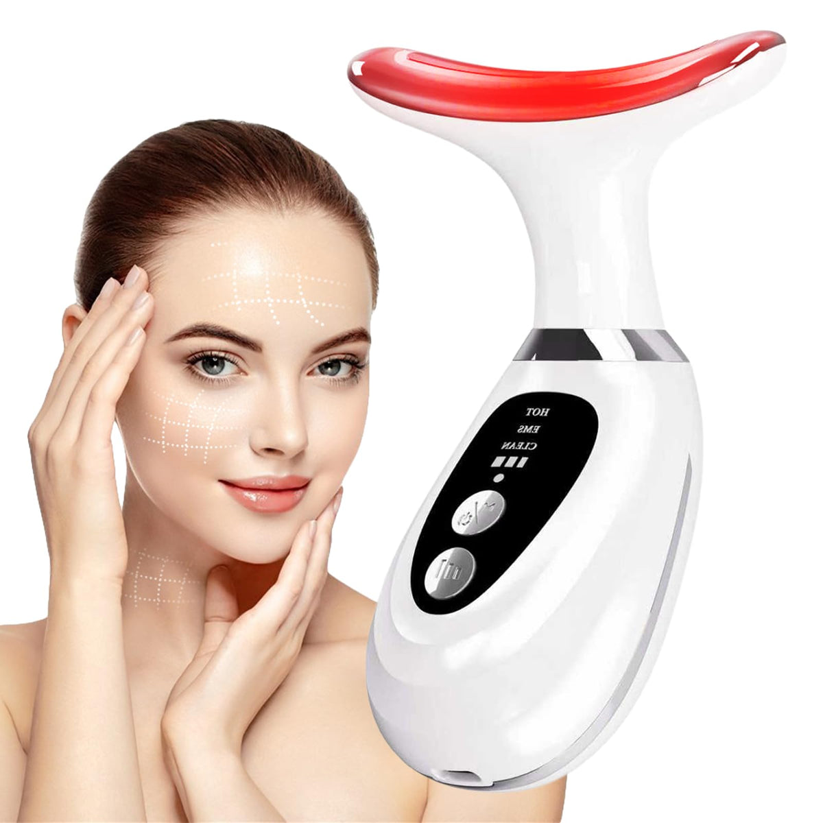 Erdnretl 7-color LED massager for face and neck promotes absorption and relaxation.