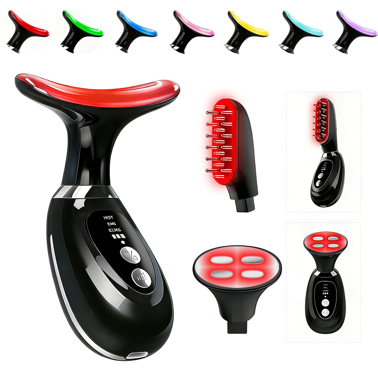Erdnretl facial massager with red-light therapy for a brighter complexion