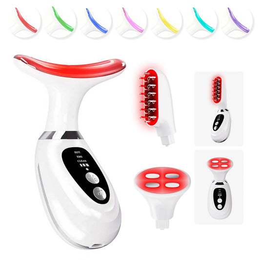 erdnretl red-light therapy face massager promotes a luminous glow for daily skincare.