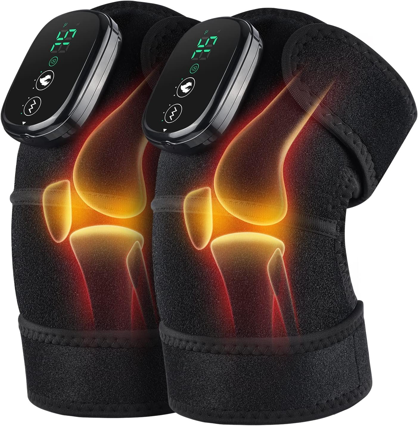 ERHIVORA knee massager with cordless battery for portable knee relief on the go.