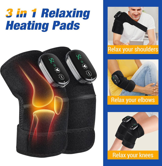 ERHIVORA knee massager offers heat levels for customizable comfort during daily activities.