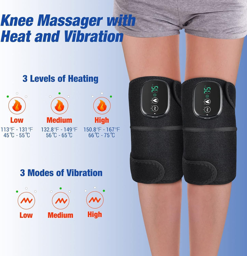 ERHIVORA knee massager provides vibration modes for targeted knee comfort.