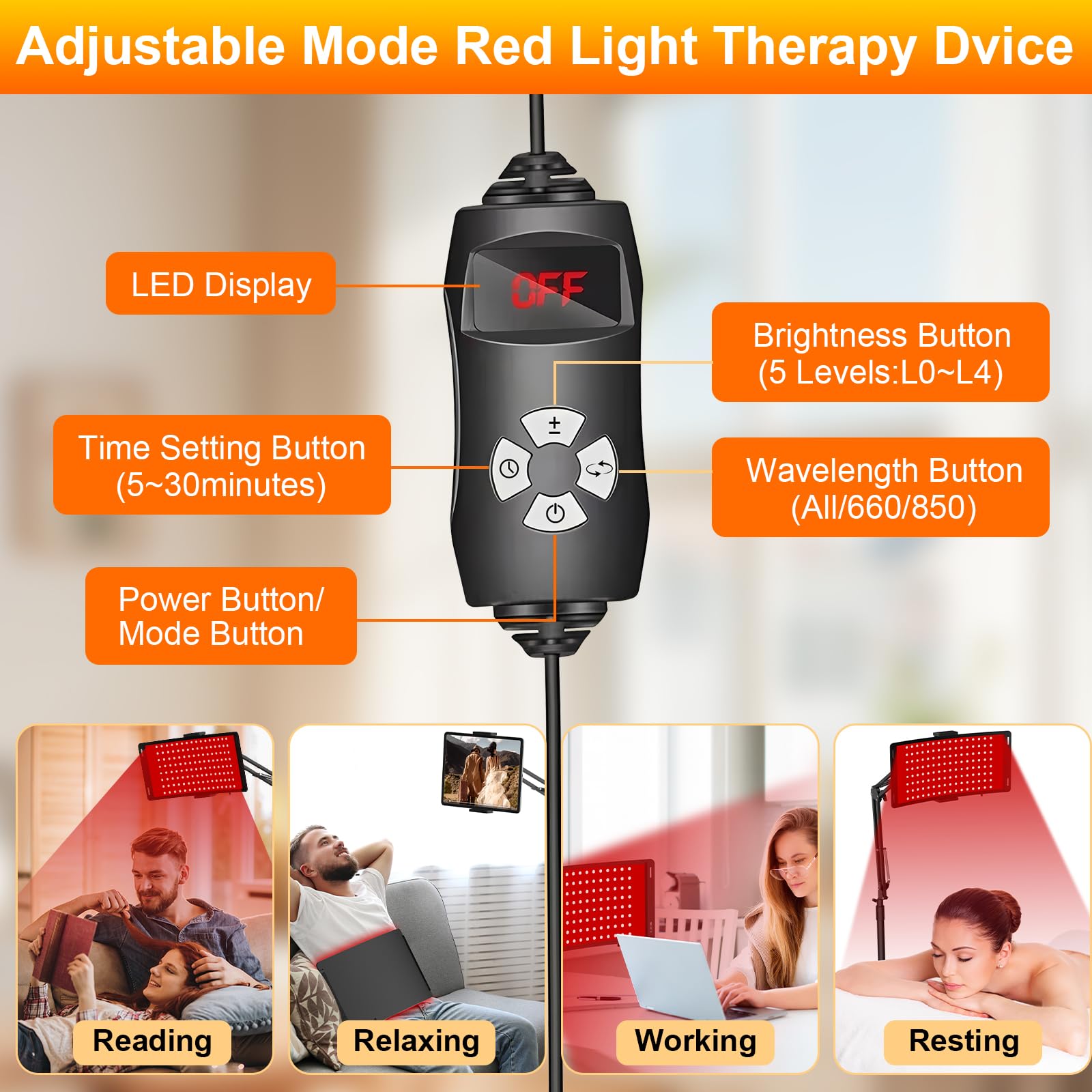 Adjustable Erinrch arm with 360-degree rotation for versatile lighting angles.