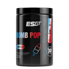 ES FIT Amino Powder bottle with pour supports muscle recovery during workouts