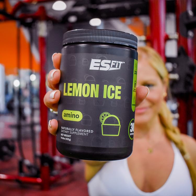 ES FIT Amino Powder mixer glass highlights quick blending for fast amino uptake.