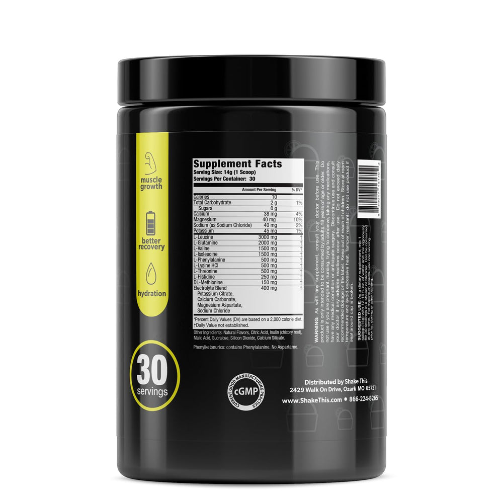 ES FIT Amino Powder scoop demonstrates precise dosing for muscle recovery and endurance.