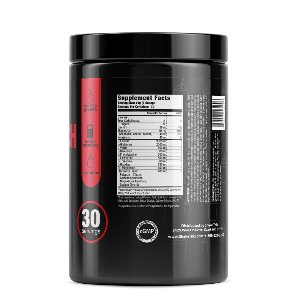 ES FIT Amino Powder scoop shows precise dosing for workouts.