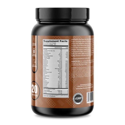 ES FIT Complete MR label detail highlighting 20+ nutrients for overall wellness.