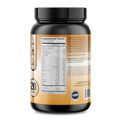 ES FIT Complete MR powder tub label highlights protein, carbs, fiber, and vitamins for daily wellness.