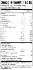 ES FIT Plant Based Protein jar label highlights vegan chocolate blend and third-party testing