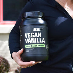 ES FIT Plant Based Protein label highlights vegan blend and certifications