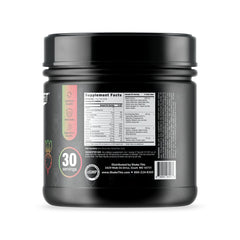Pouring ES FIT Super Greens into a glass for a quick energy boost.