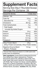 ES FIT cookies and cream label detail showing flavor and nutrition overview.
