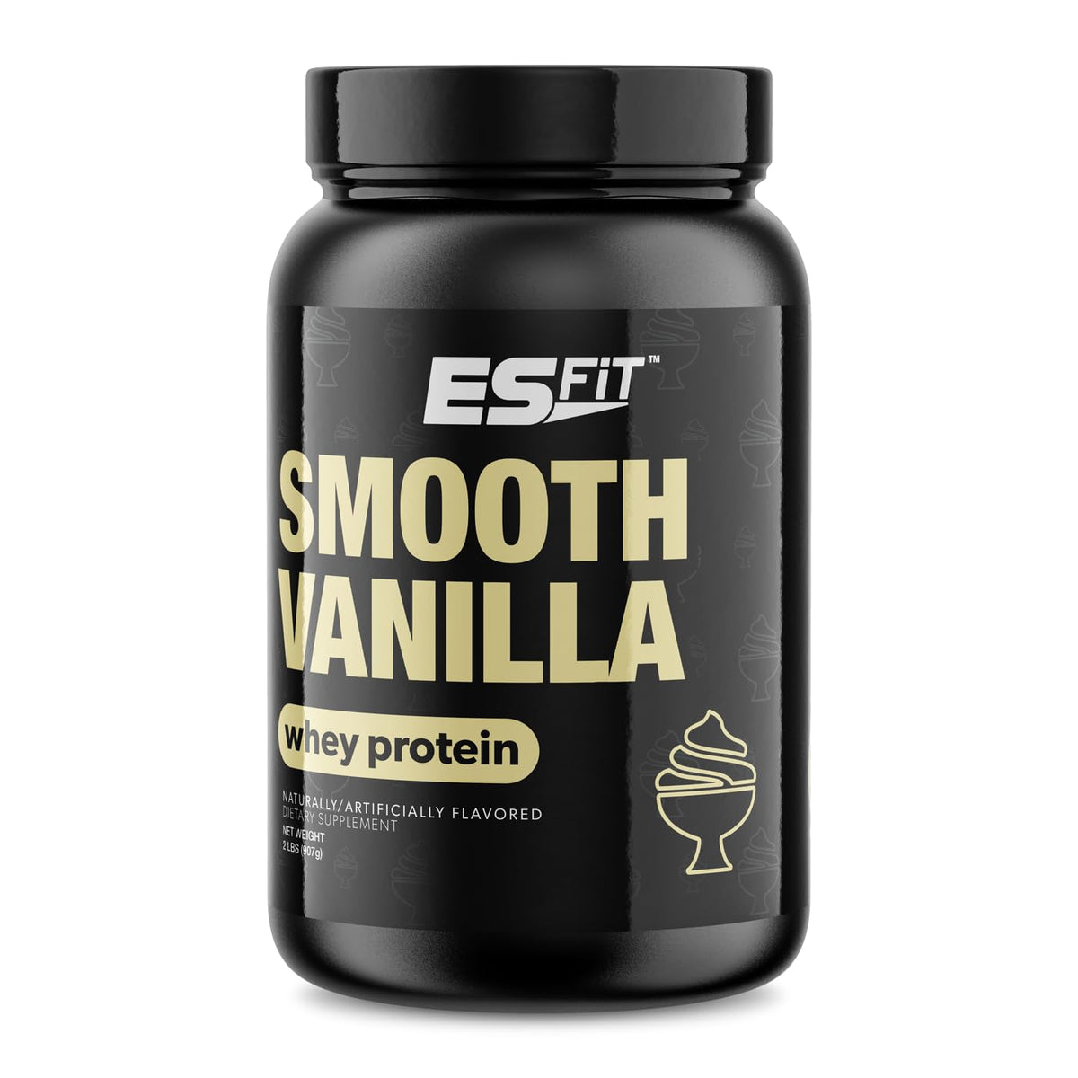 ES FIT Whey protein powder post-workout pour highlights rapid amino acid delivery.