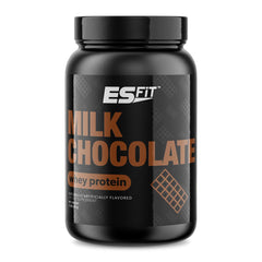 ES FIT Whey tub front shows premium packaging for post-workout recovery and everyday lean muscle support.