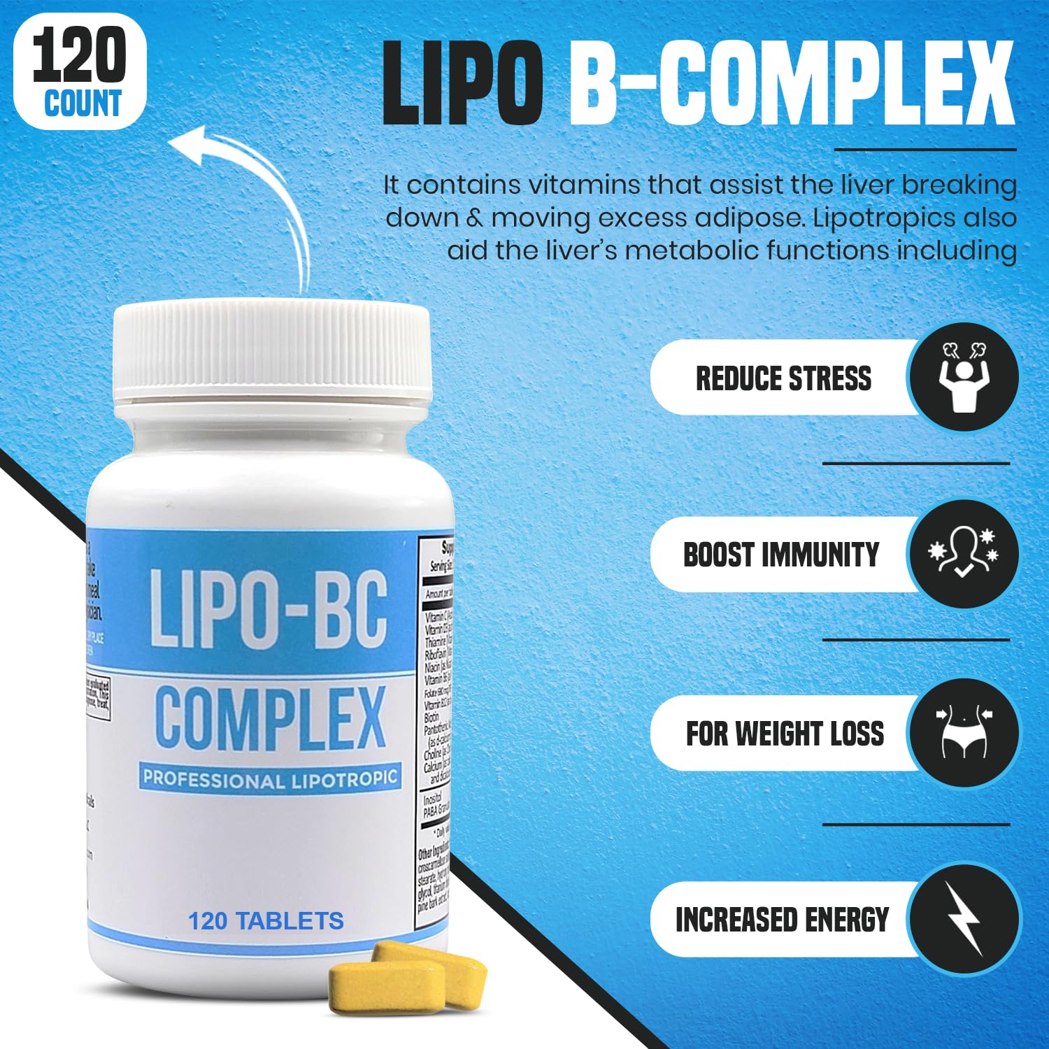 Legere Lipo-BC bottle with glass suggesting daily supplement ritual
