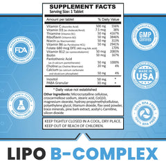 Legere Lipo-BC ingredients featuring vitamins and choline