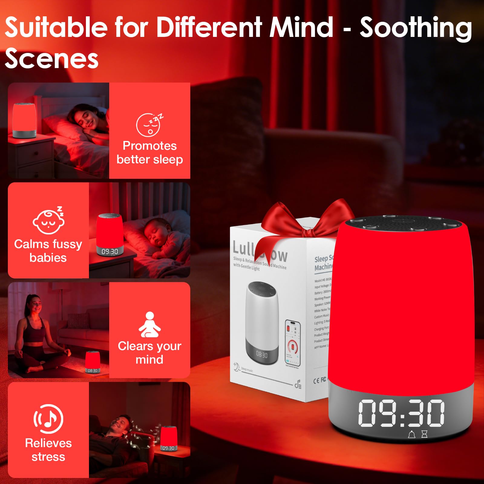 Eseesmart wake-up alarm with gentle sunrise for refreshed mornings.
