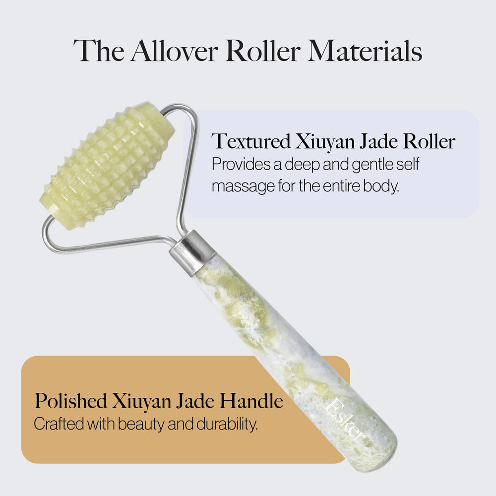 ESKER Allover Roller with polished handle for precise body massage control.