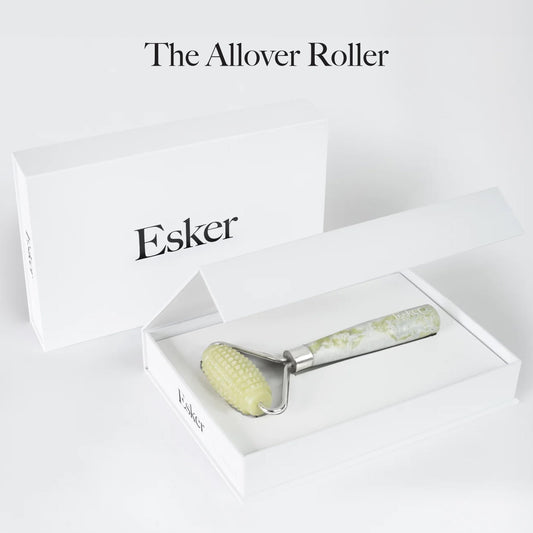 ESKER Allover Roller textured surface supports deeper fascia release during sessions.