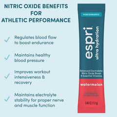 ESPRI powder dissolving in water to form a refreshing electrolyte drink