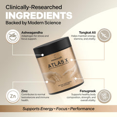 Essencraft Atlas X Shilajit ingredient highlight on the label