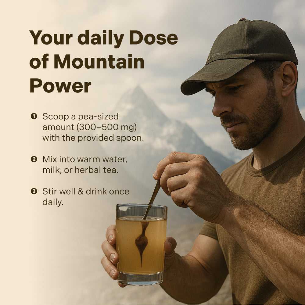 Essencraft Shilajit resin serving against everyday fatigue cues overall vitality.