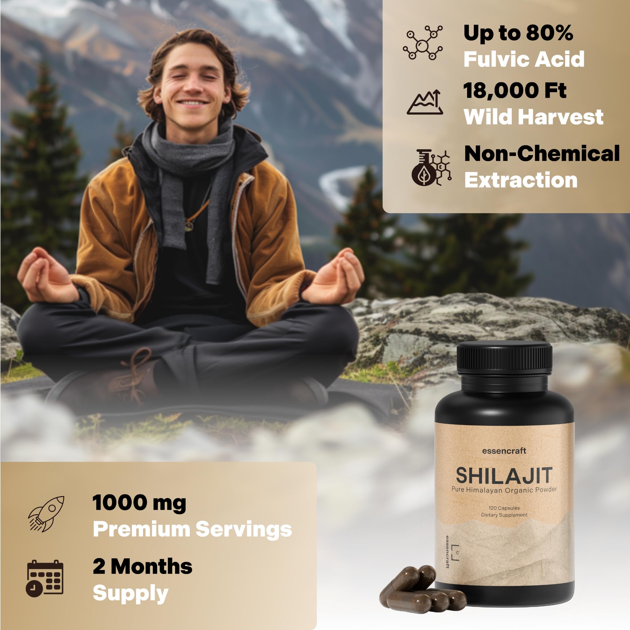 Essencraft Shilajit resin lab-tested seal indicating purity